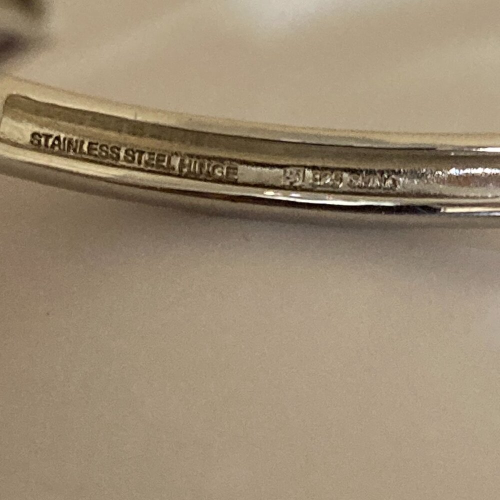 Sterling Silver Amethyst Semi Wrap Bangle Bracelet - Picture 8 of 9